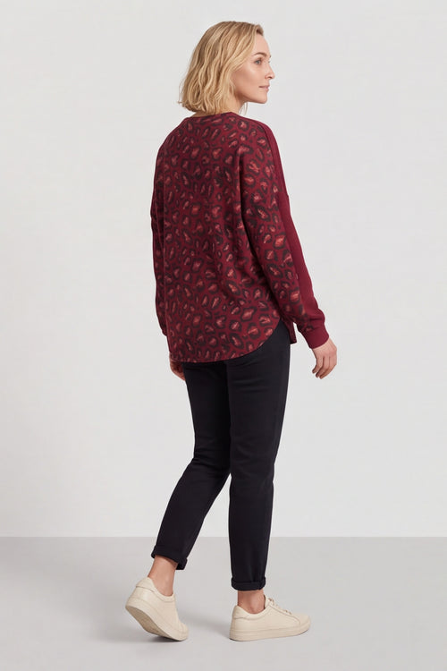 Nicky Leopard Print Cotton Top Wine – image 3 of 4