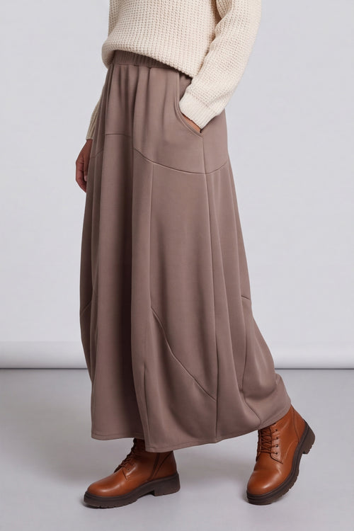 Georgetta Belted Cotton Skirt Mocha – image 4 of 4