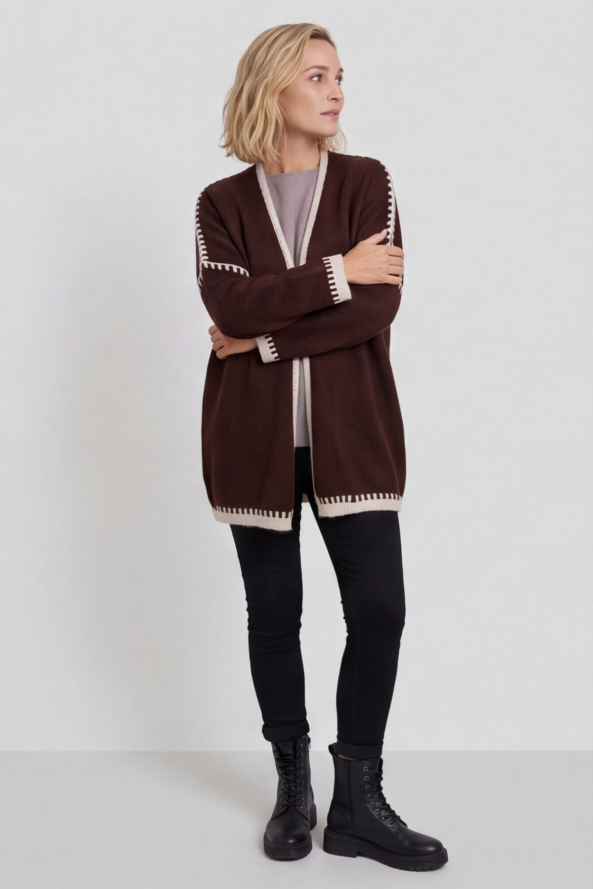 Melina Knitted Cardigan Cocoa – image 4 of 4