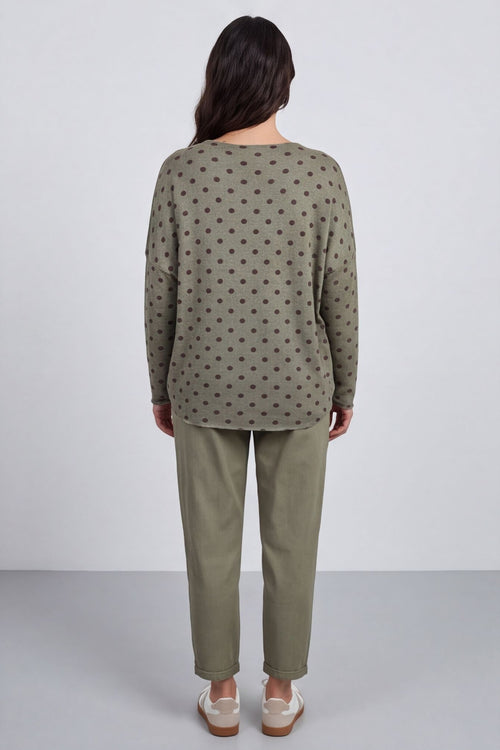Lola Relaxed Polka Dot V-Neck Top – image 5 of 6