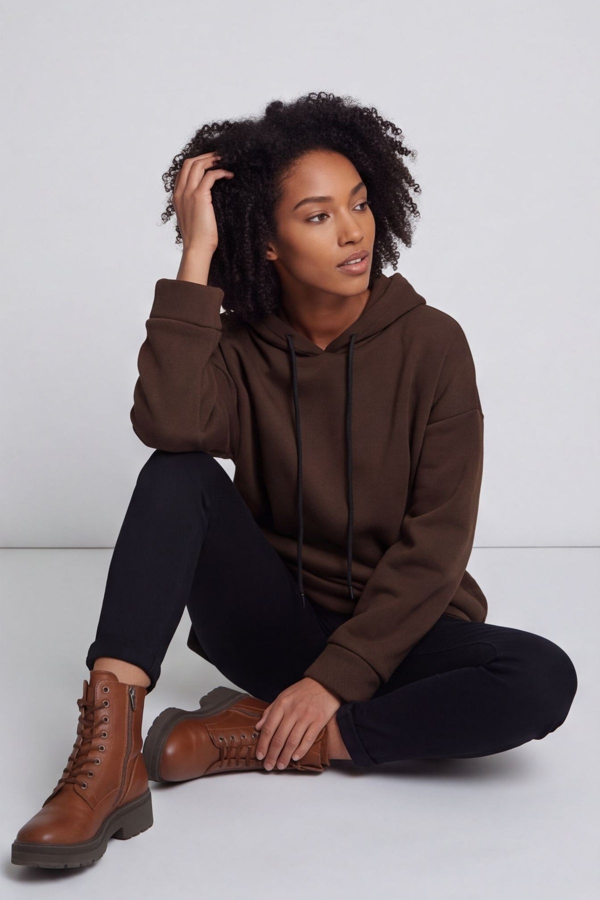 Jaylen Hooded Cotton Top Cocoa – image 3 of 4