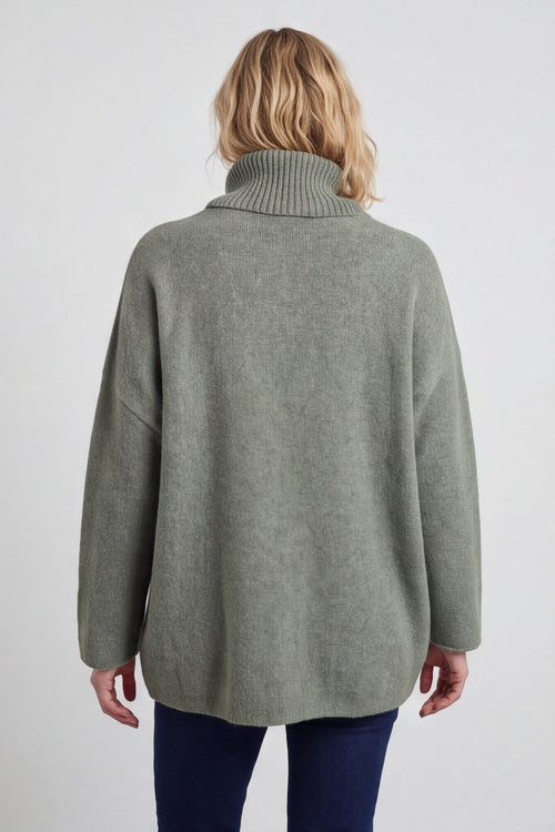 Jude Polo Neck Knitted Jumper Khaki – image 5 of 6