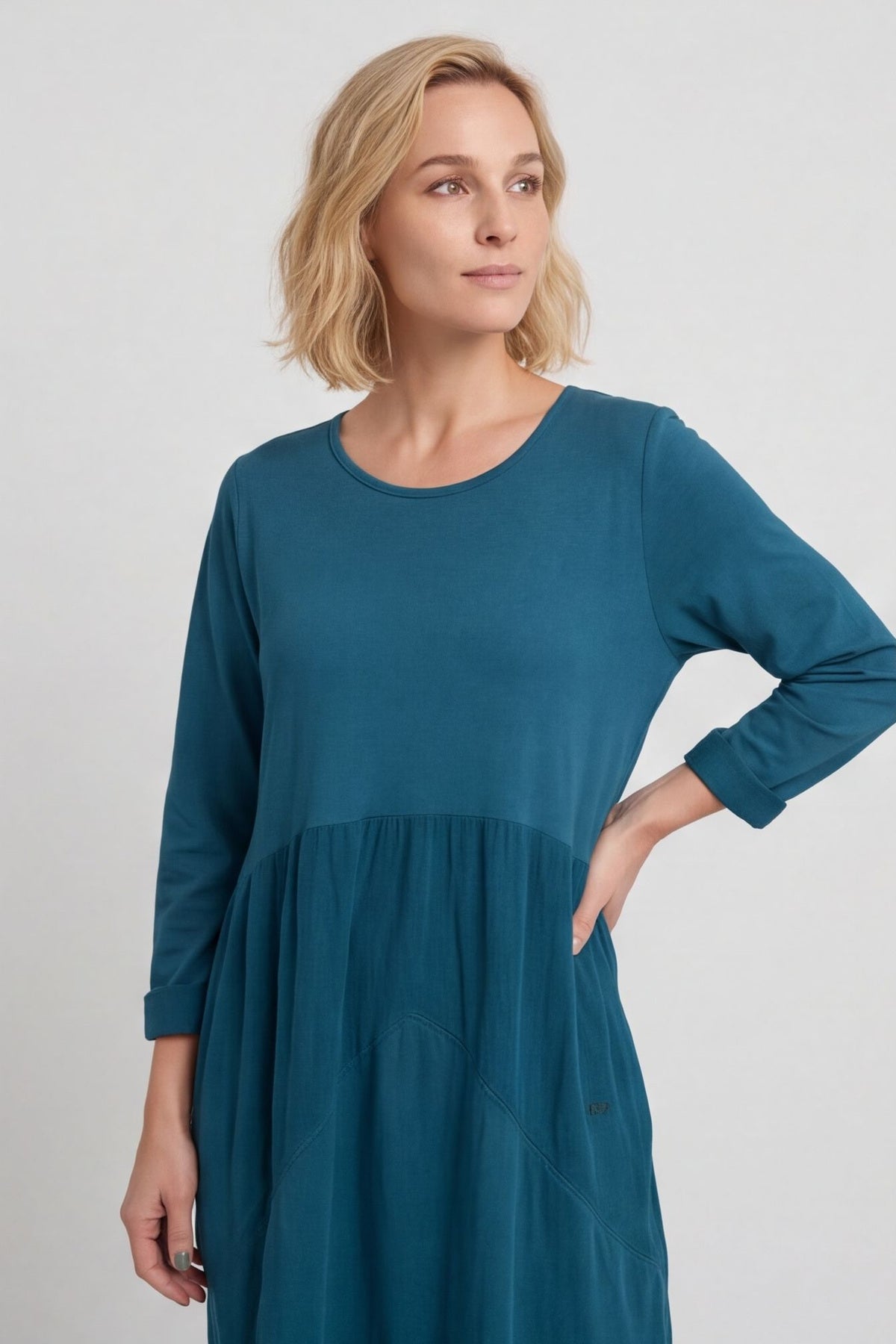 Regana Cotton Dress Teal – image 4 of 4