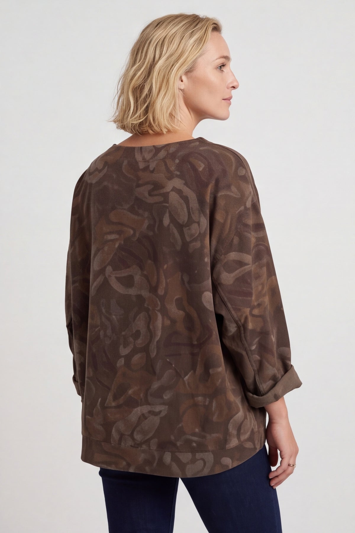 Doreen Print Needlecord Top Nutmeg – image 5 of 6