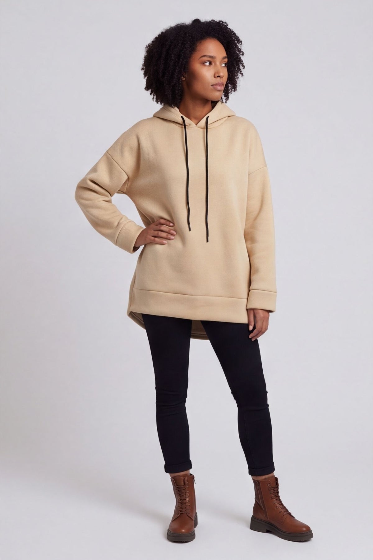 Jaylen Hooded Cotton Top Camel – image 5 of 6