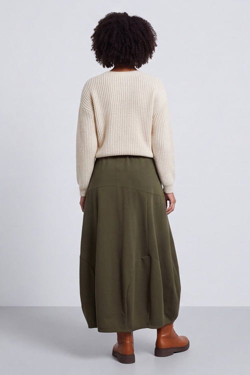 Georgetta Belted Cotton Skirt Khaki – image 5 of 6