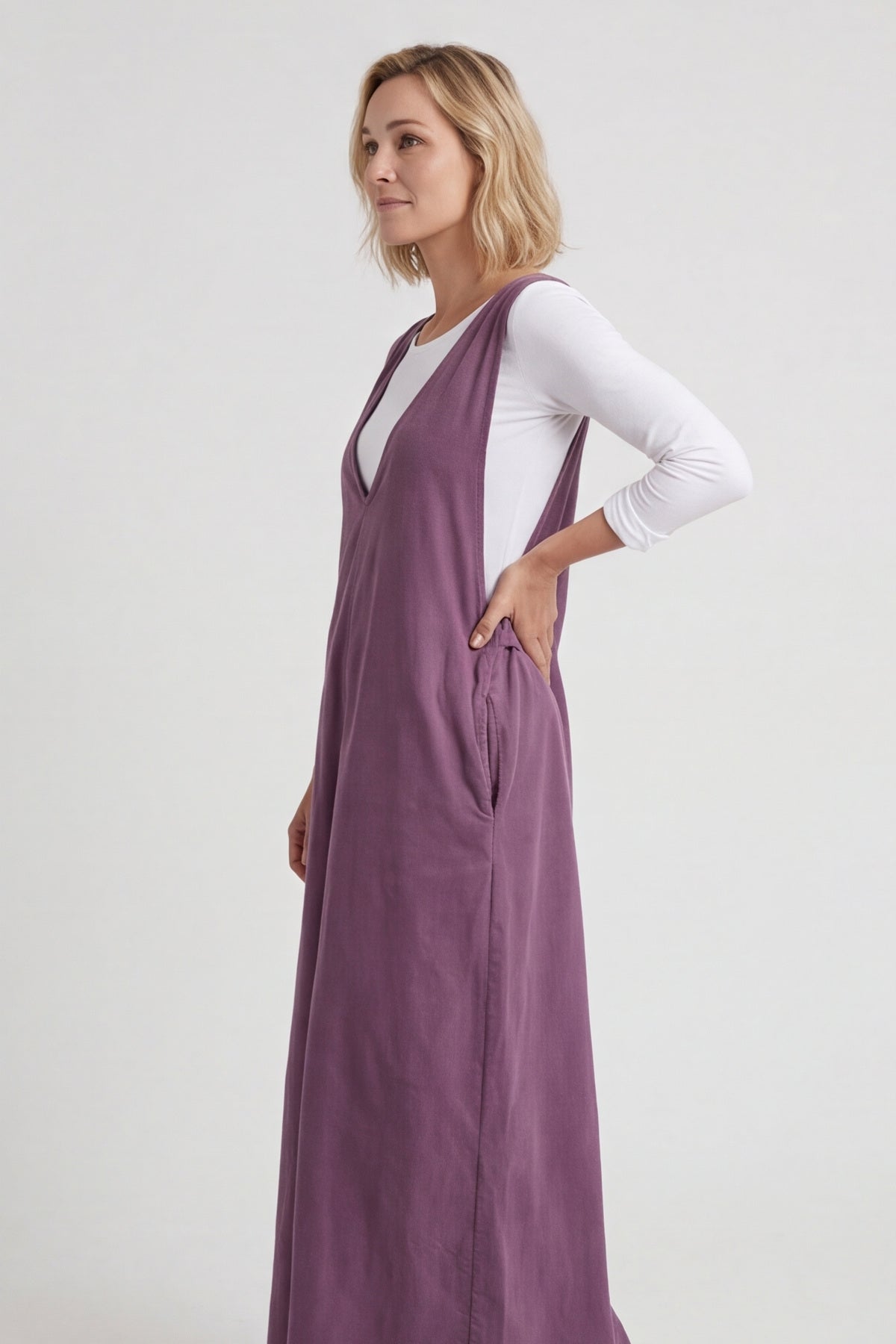 Cara Needlecord Dress Purple – image 4 of 4