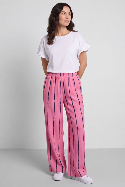 Chelle Stripe Linen Trousers Fuchsia – image 5 of 6