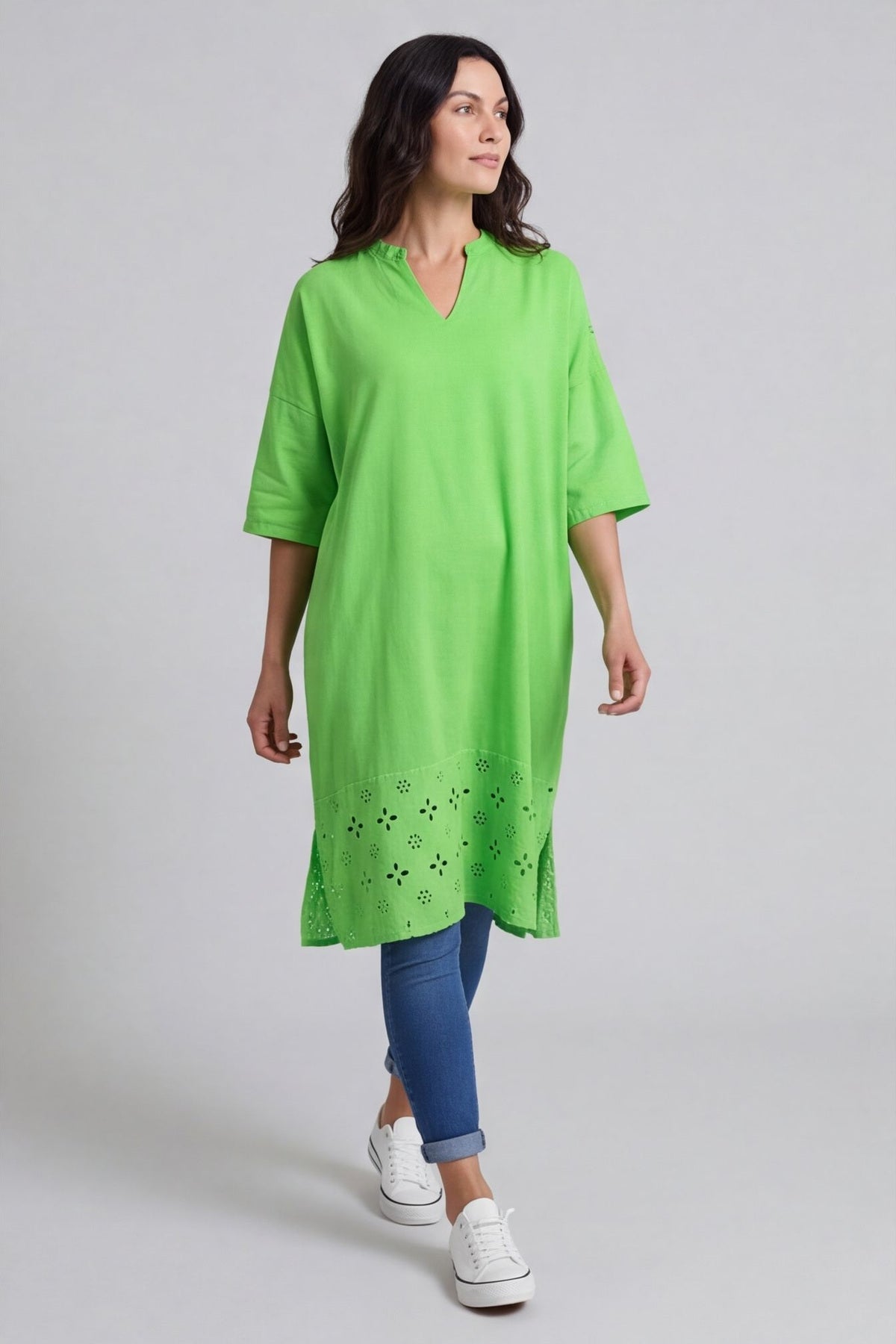 Gabrielle Embroidered Linen Dress Green – image 5 of 5