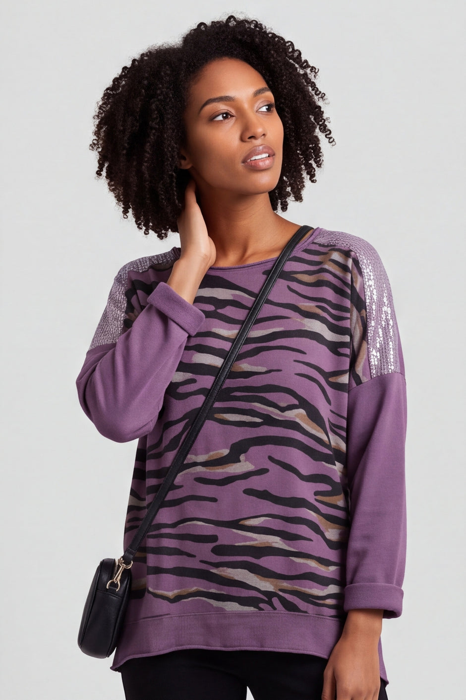 Estella Print Cotton Top Purple – image 5 of 6