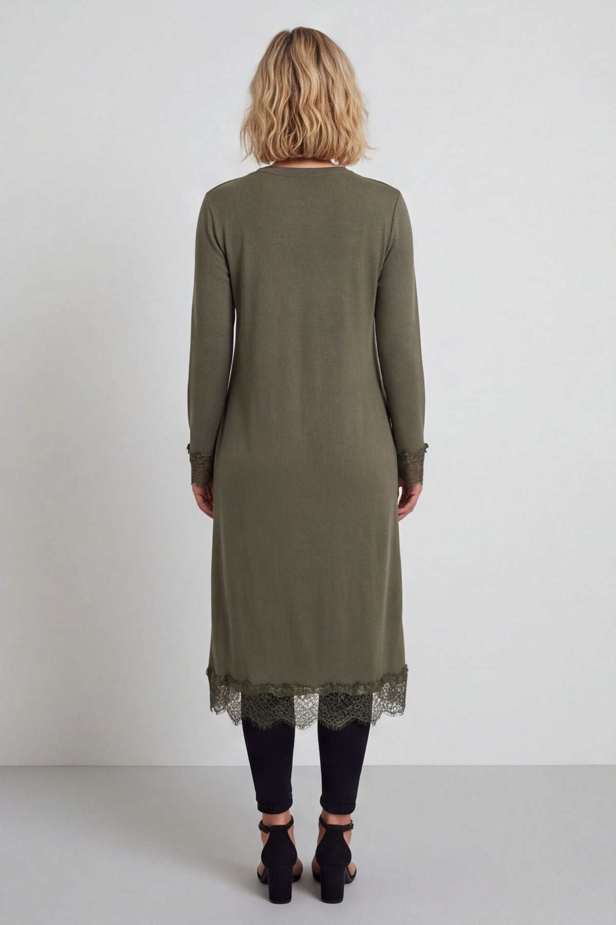 Merinda Lace Detail Dress Khaki – image 5 of 6