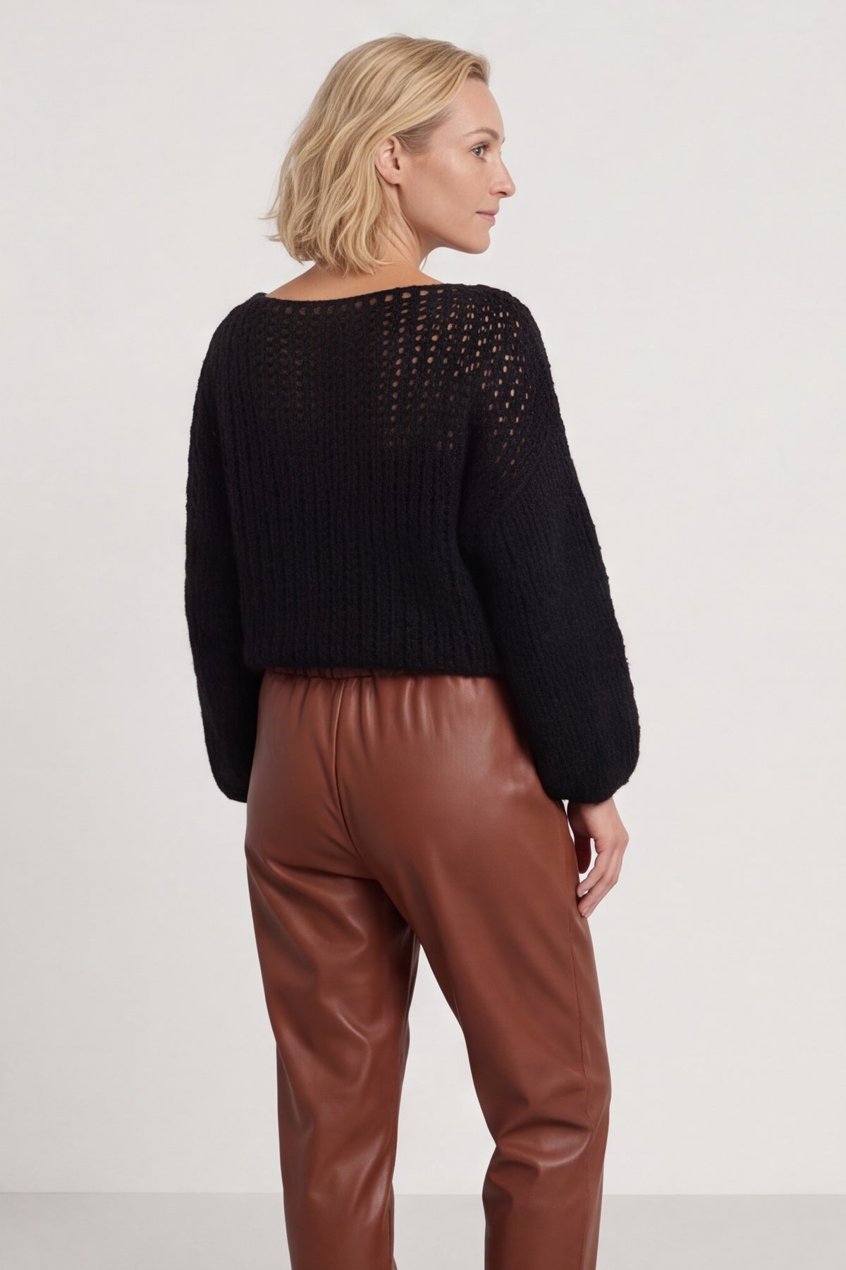 Hilary Wet Look Trousers Nutmeg – image 5 of 6