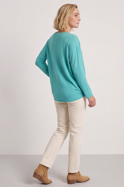 Blythe Button Detail Top Aqua – image 5 of 6