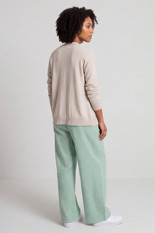 Cataleya Gingham Cotton Trousers Green – image 4 of 4