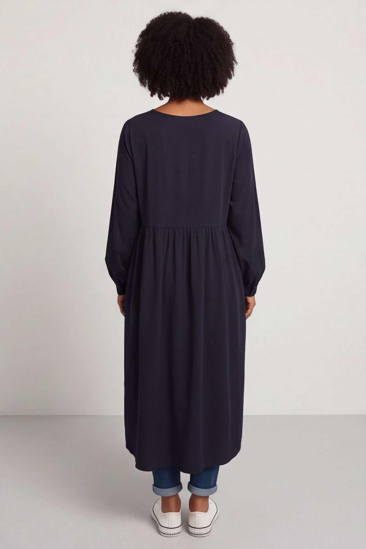 Eliza Cotton Dress Navy – image 5 of 6