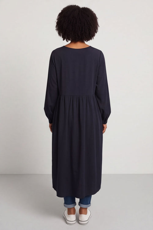 Eliza Cotton Dress Navy – image 5 of 6