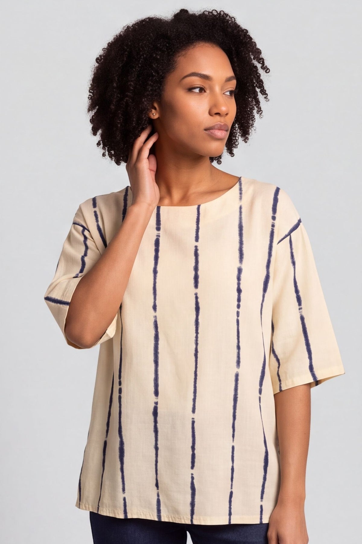 Kalia Stripe Linen Top Yellow – image 4 of 4
