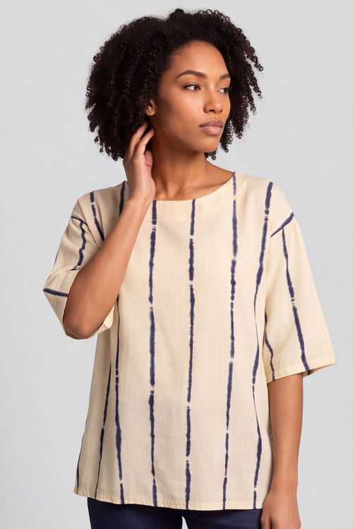 Kalia Stripe Linen Top Yellow – image 4 of 4