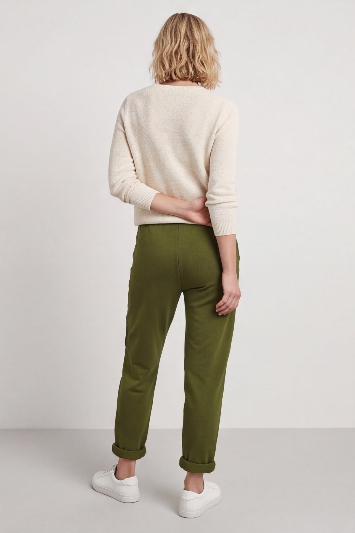Lina Cord Detail Cotton Joggers Olive – image 5 of 6