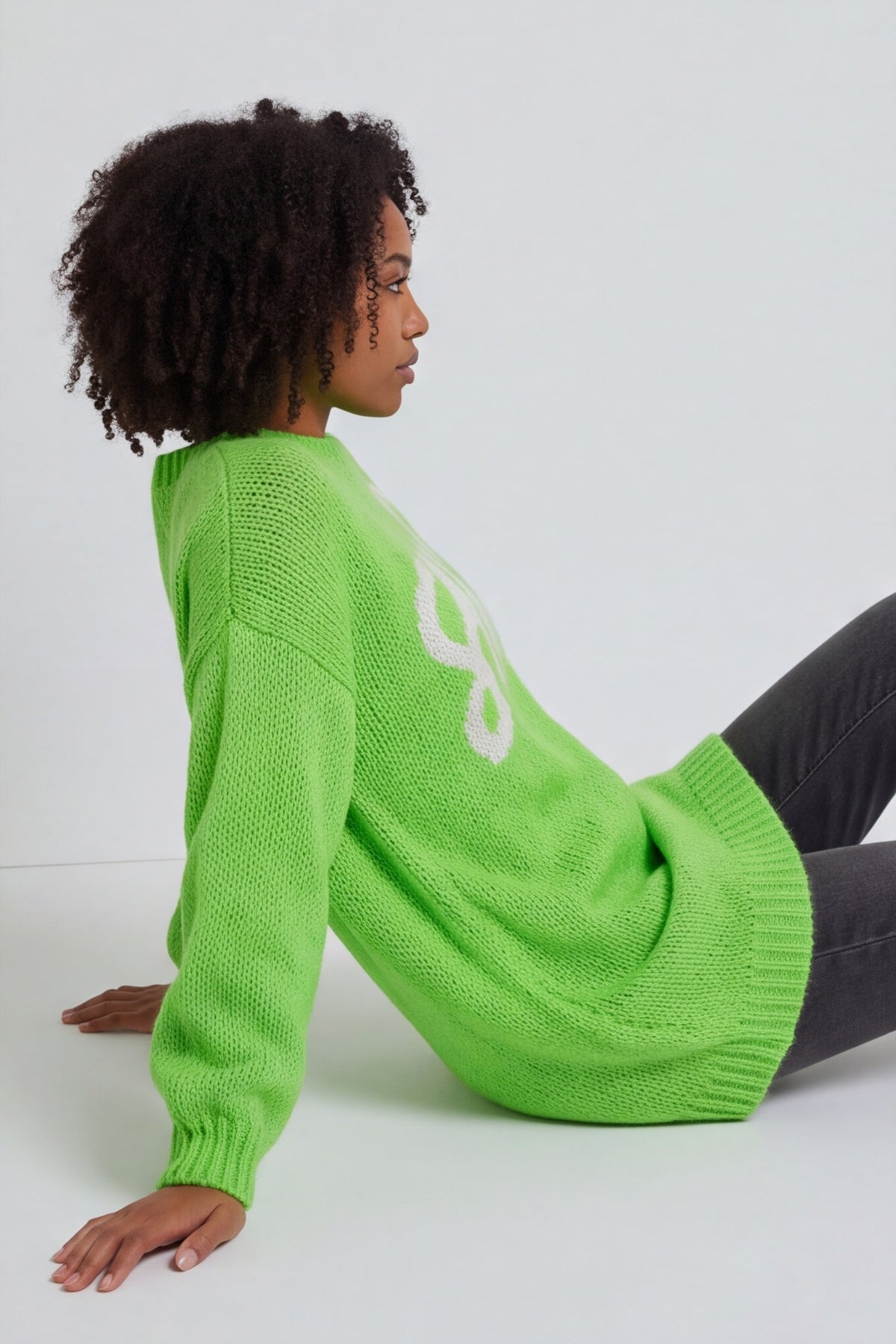 Smile Knitted Jumper Green – image 5 of 6