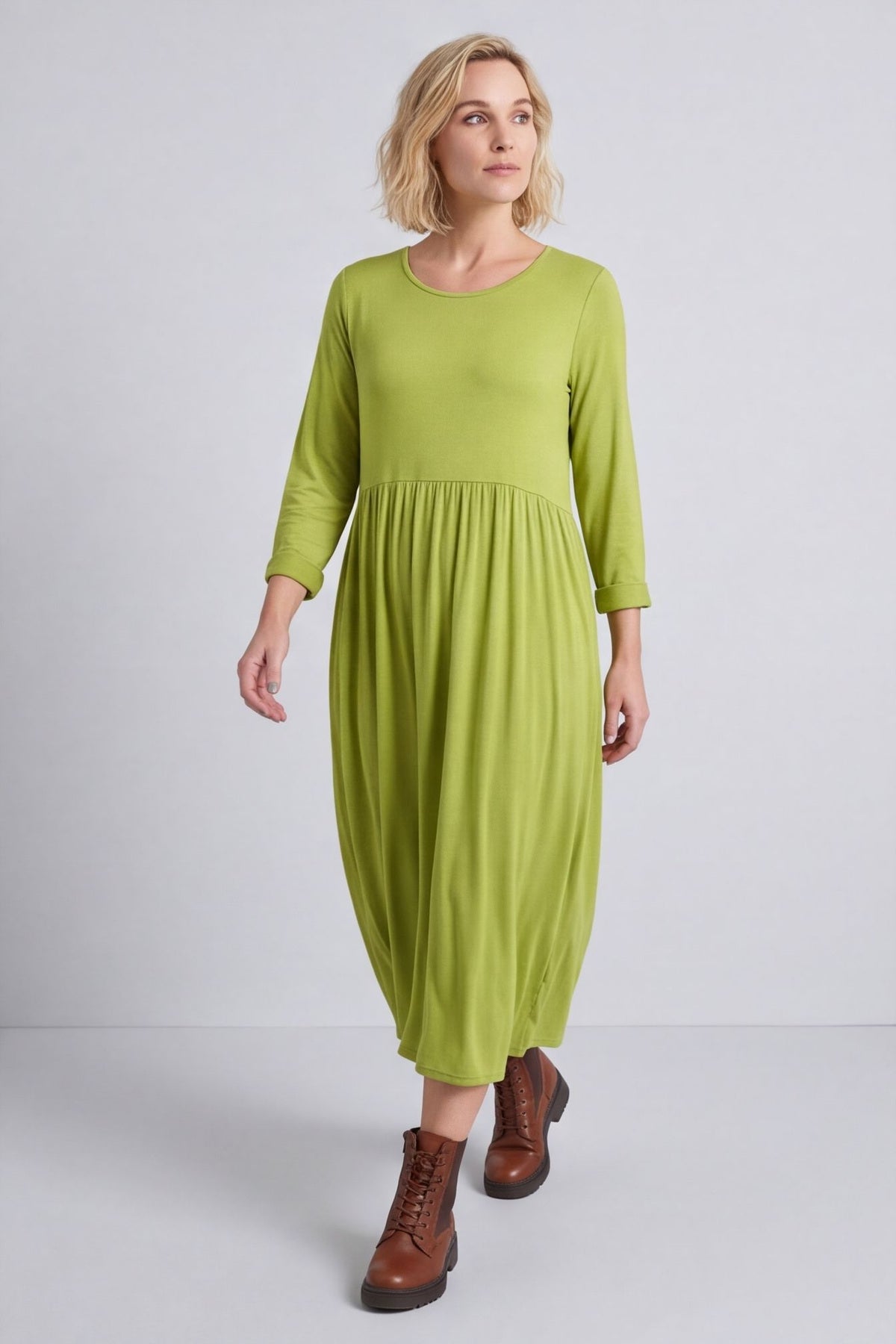 Kylie Long Sleeve Dress Lime – image 4 of 5