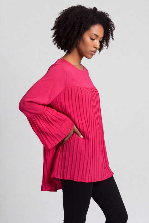 Wynne Pleated Top Fuchsia – image 4 of 5