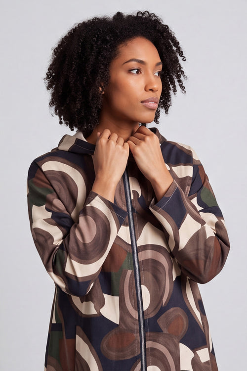 Cynthia Print Zip Hooded Jacket Black – image 5 of 6