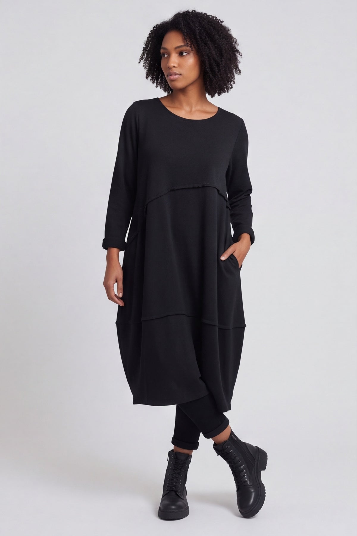 Minnie Seam Detail Cotton Tunic Black – image 5 of 6