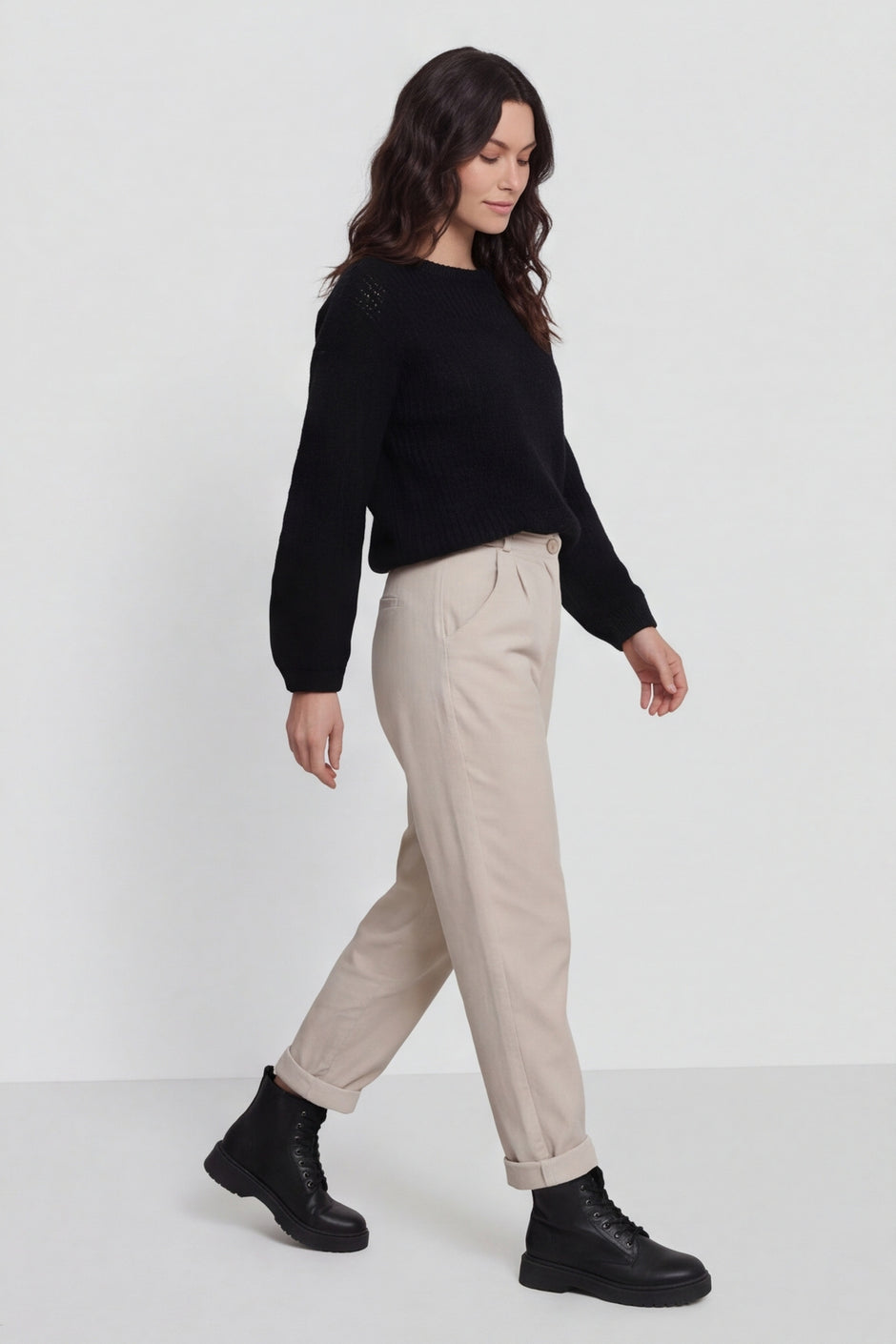 Carmella Needlecord Trousers Stone – image 5 of 6