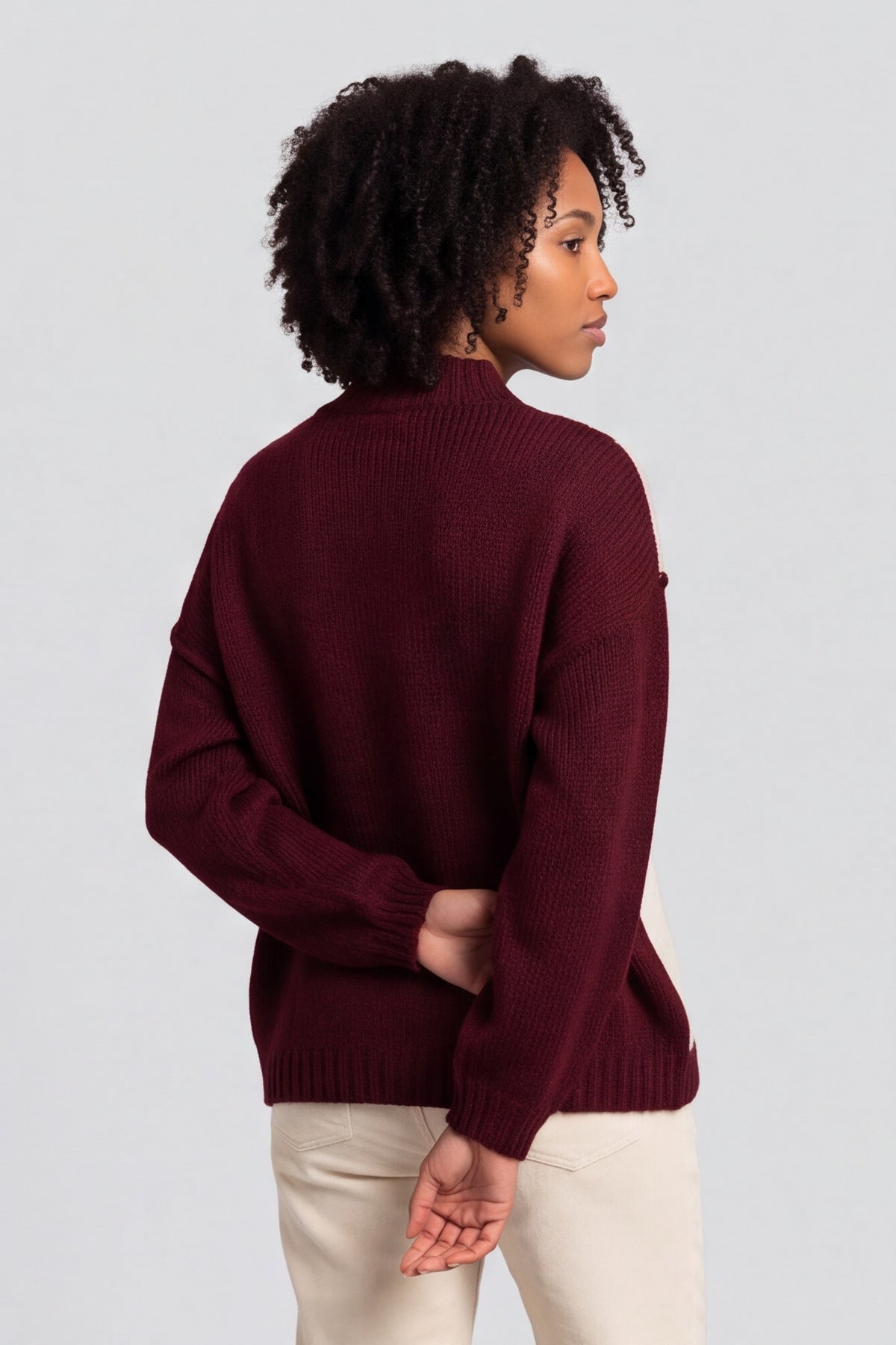 Rodina Argyle Knitted Jumper Wine – image 5 of 6
