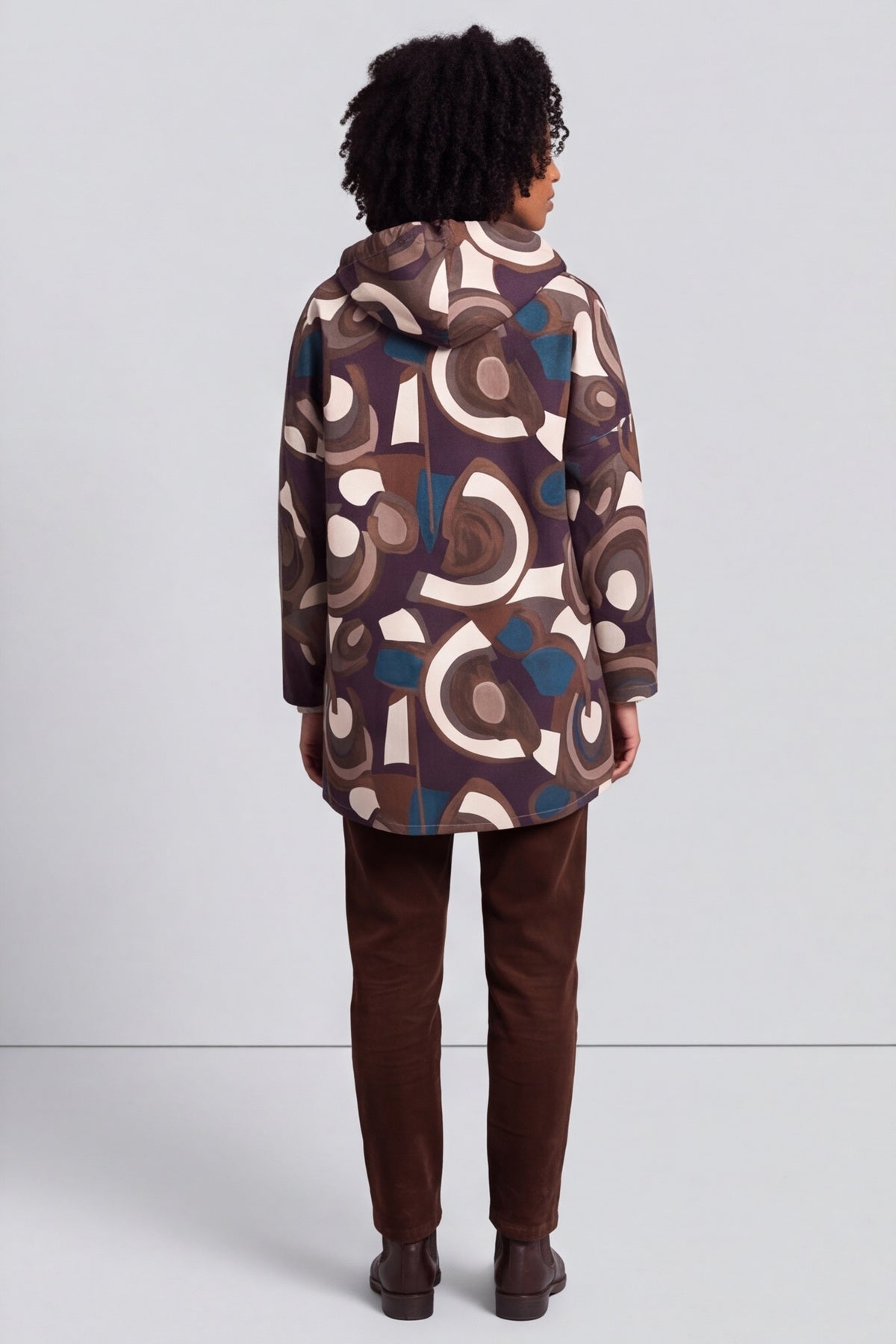Cynthia Print Zip Hooded Jacket Teal – image 5 of 6