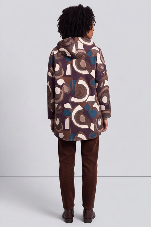 Cynthia Print Zip Hooded Jacket Teal – image 5 of 6