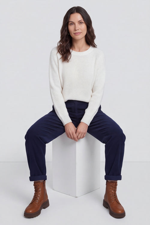 Carmella Needlecord Trousers Navy – image 5 of 6