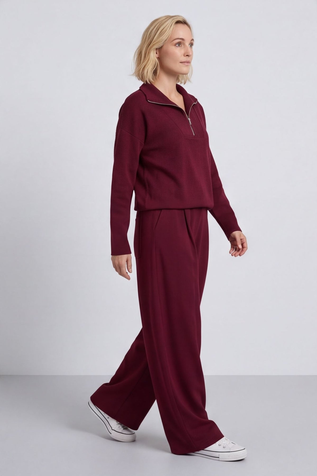 Cinda Cotton Trousers Wine – image 5 of 5