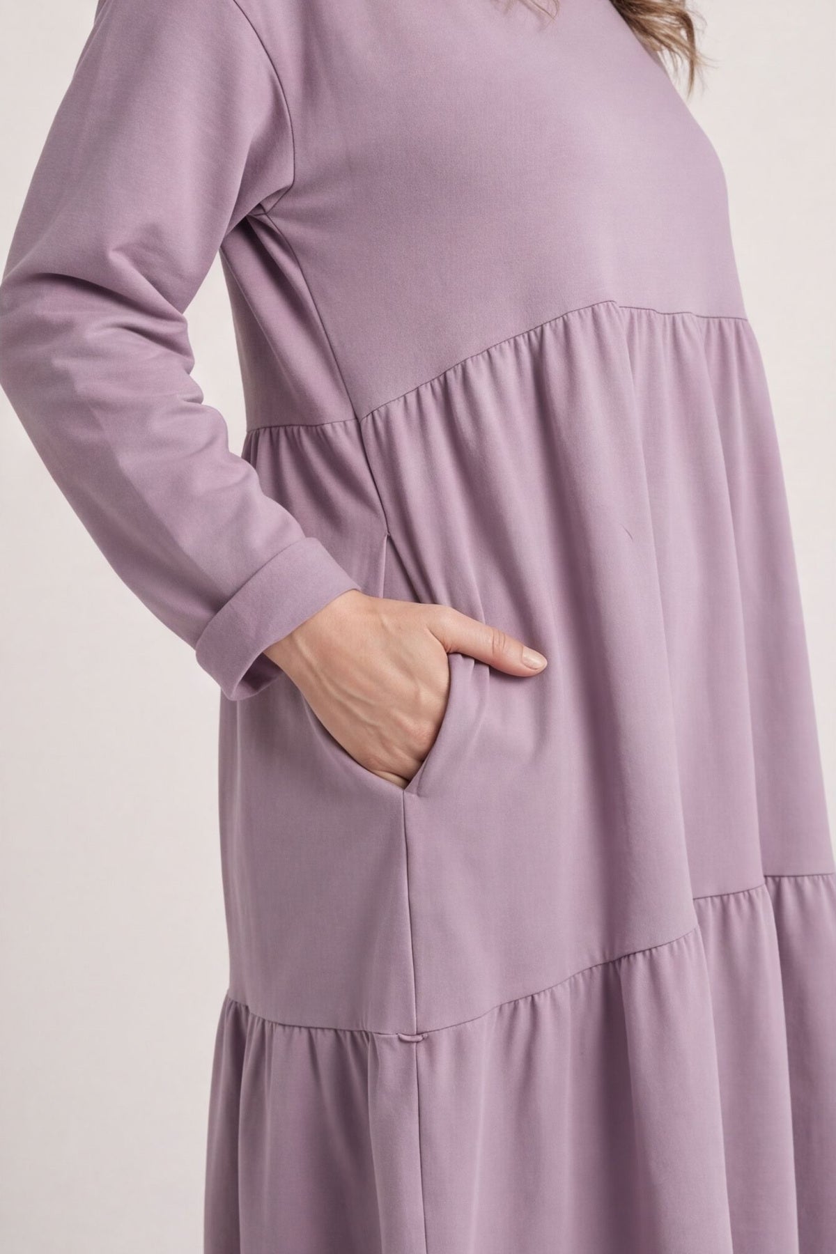 Petunia Tiered Cotton Dress Mauve – image 4 of 5
