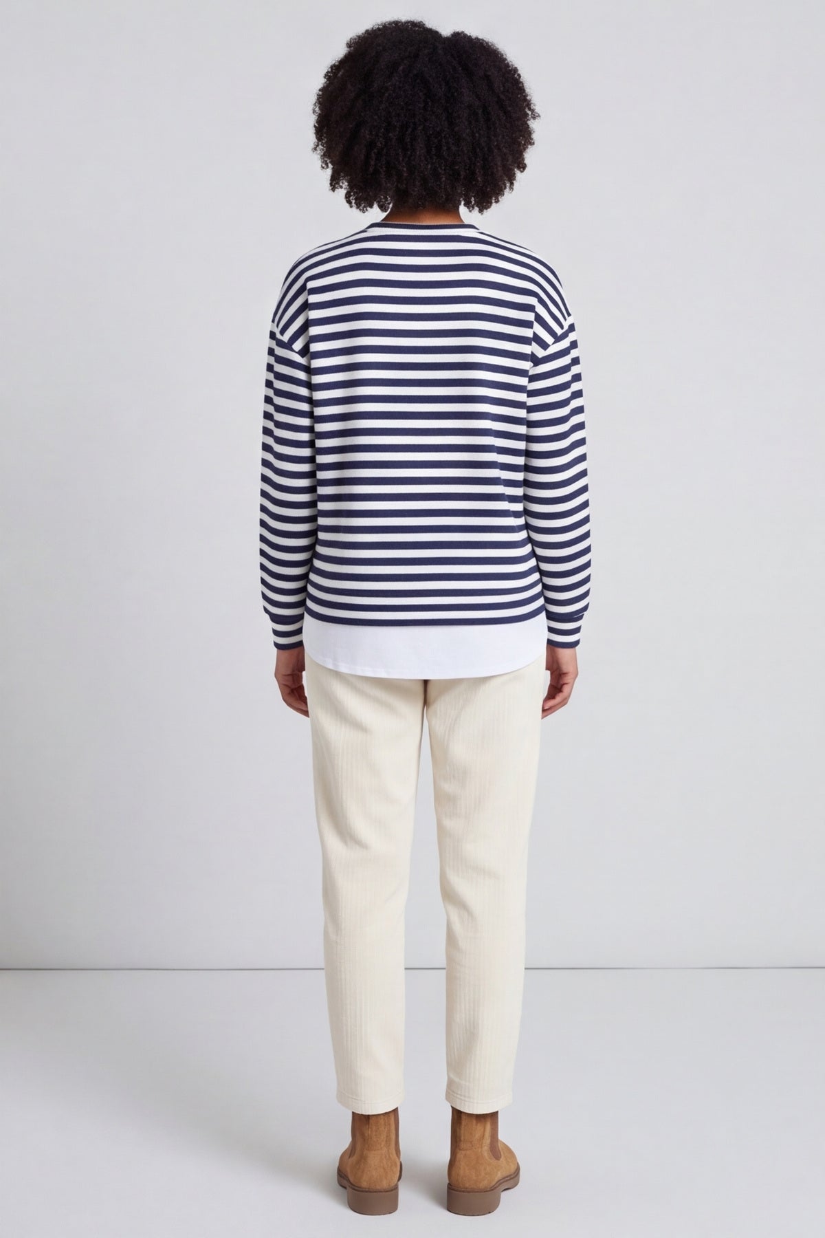 Capricia Stripe Top Navy – image 3 of 4