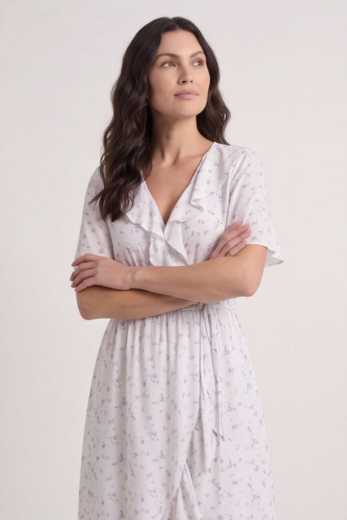Etienne Floral Wrap Dress Grey – image 3 of 4