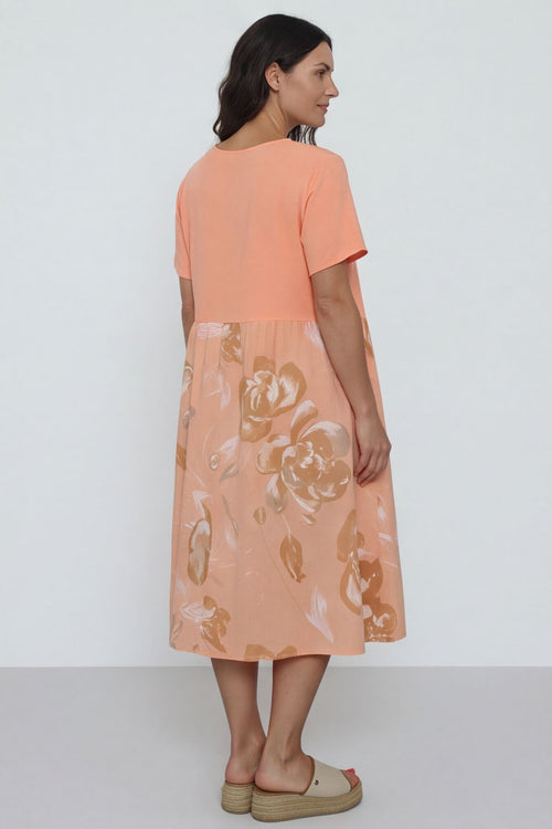 Tullia Botanical Print Cotton Dress Orange – image 4 of 4