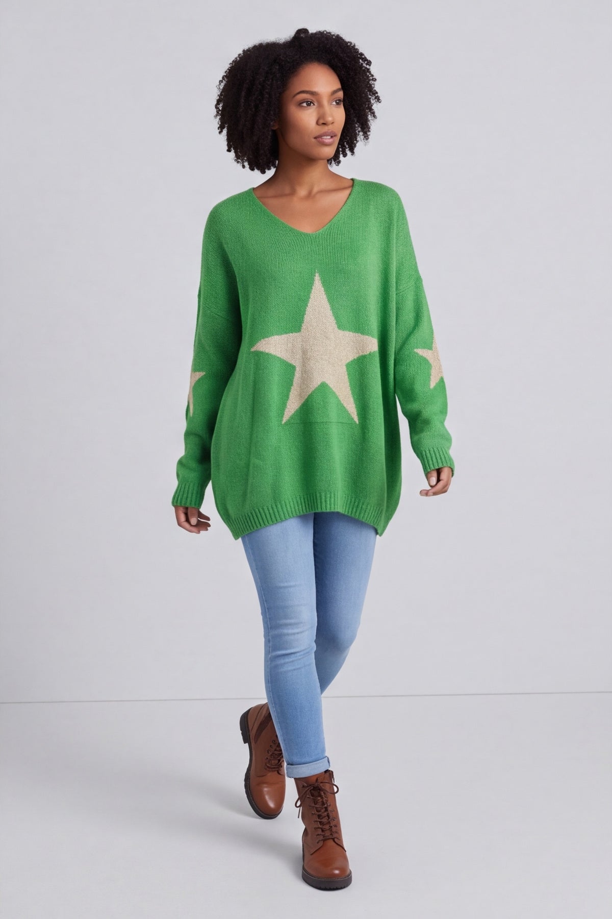 Paige Star Knitted Jumper Green – image 5 of 6