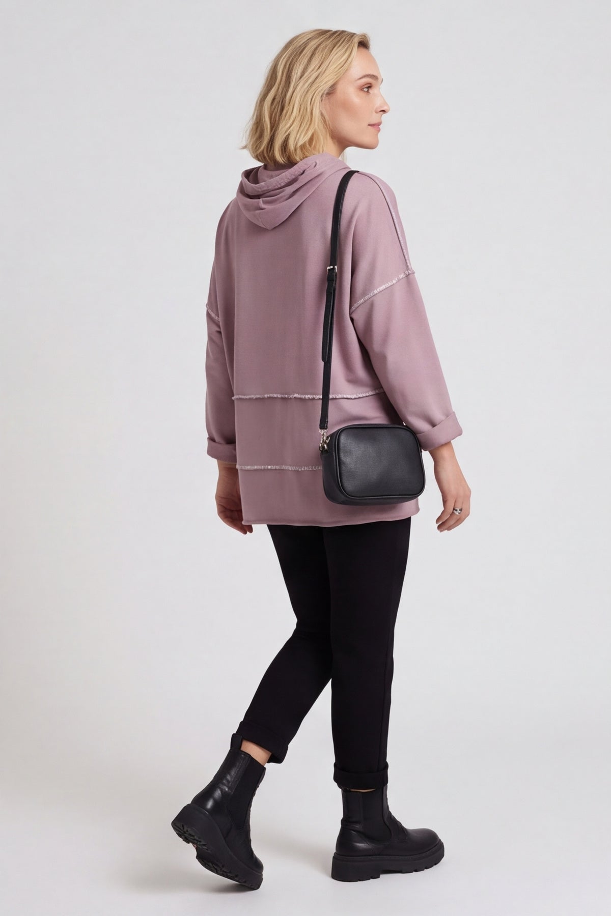Clarina Cowl Neck Cotton Top Mauve – image 5 of 6