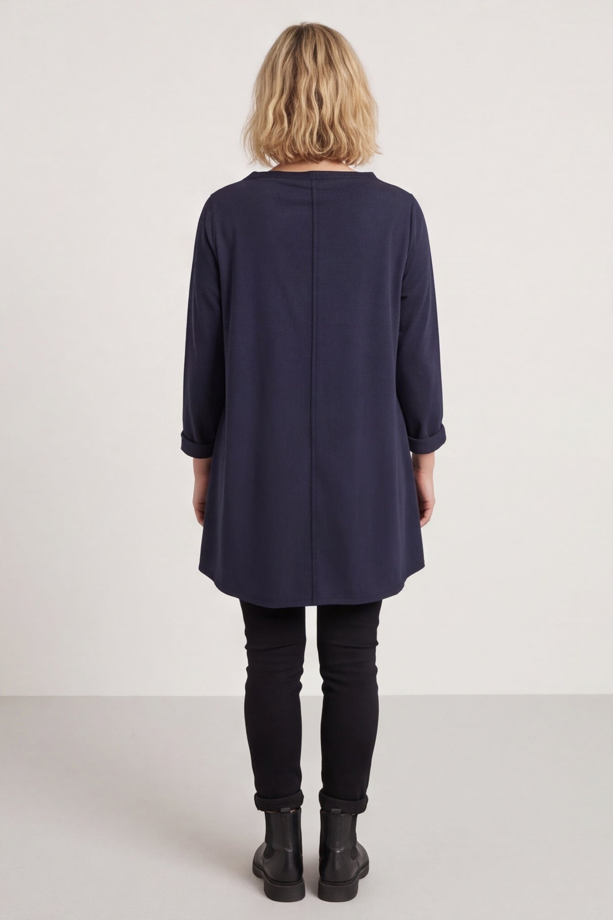 Nelle Cowl Cotton Top Navy – image 5 of 5