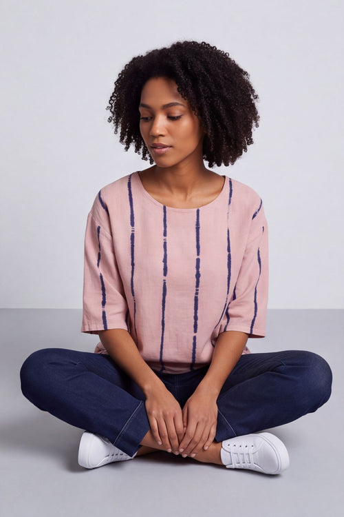Kalia Stripe Linen Top Pink – image 5 of 6