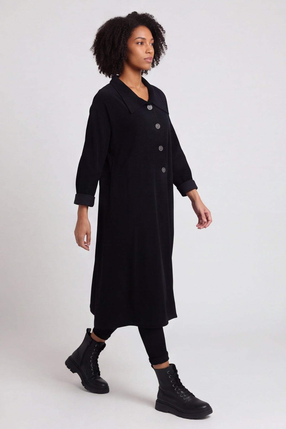 Amina Needlecord Dress Black – image 5 of 6