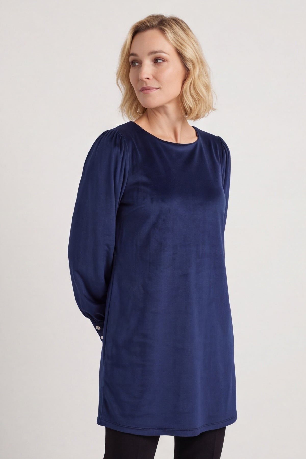 Zannah Button Back Tunic Navy – image 4 of 5