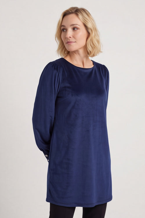 Zannah Button Back Tunic Navy – image 4 of 5