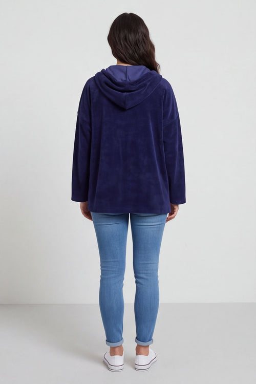 Verys Cord Zip Hooded Jacket Navy – image 4 of 5