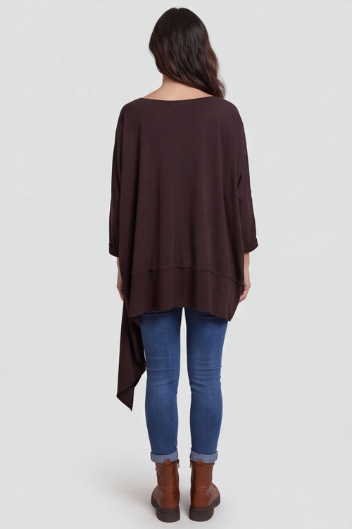 Margie Dip Side Cotton Top Cocoa – image 5 of 6