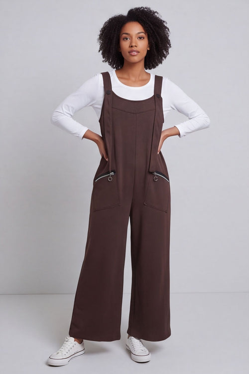 Kinley Pocket Cotton Jumpsuit Cocoa – image 4 of 5
