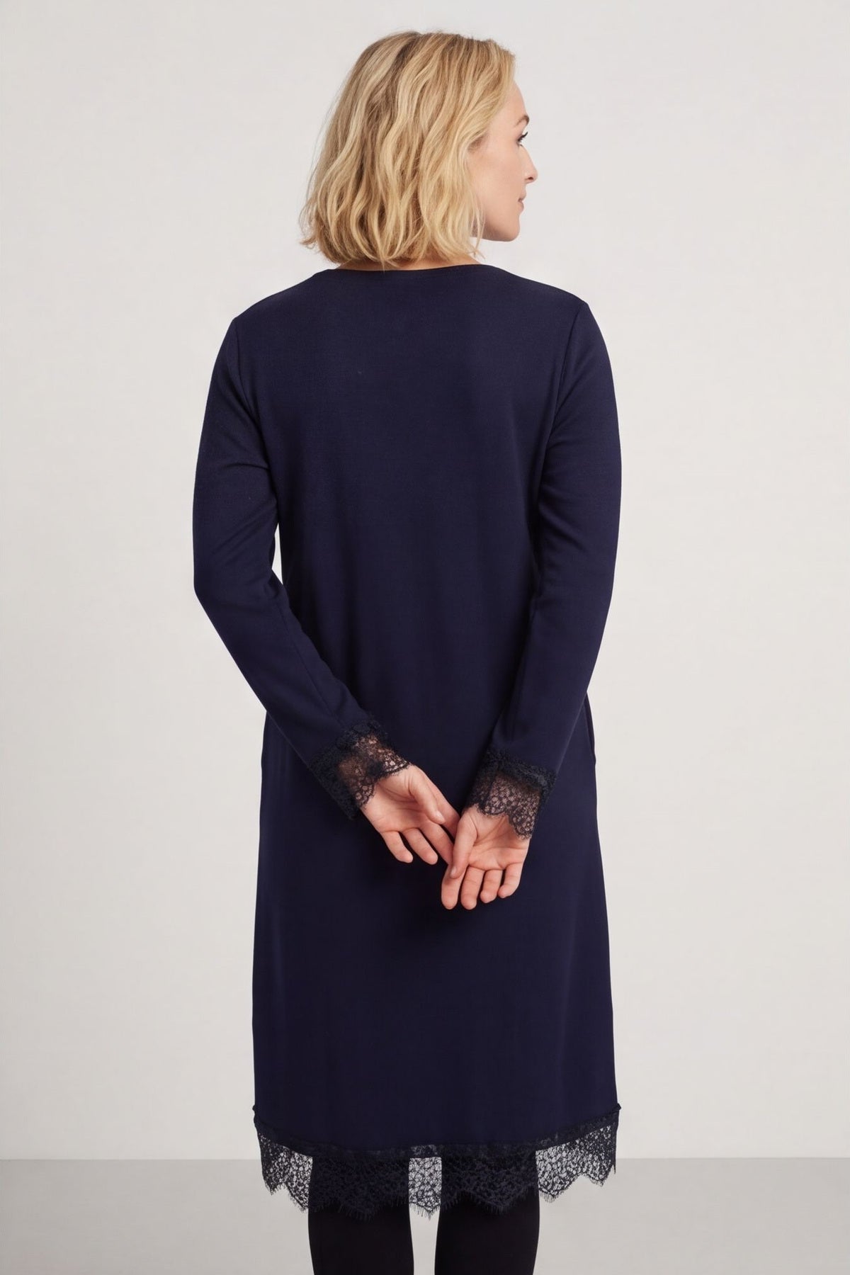Merinda Lace Detail Dress Navy – image 4 of 5