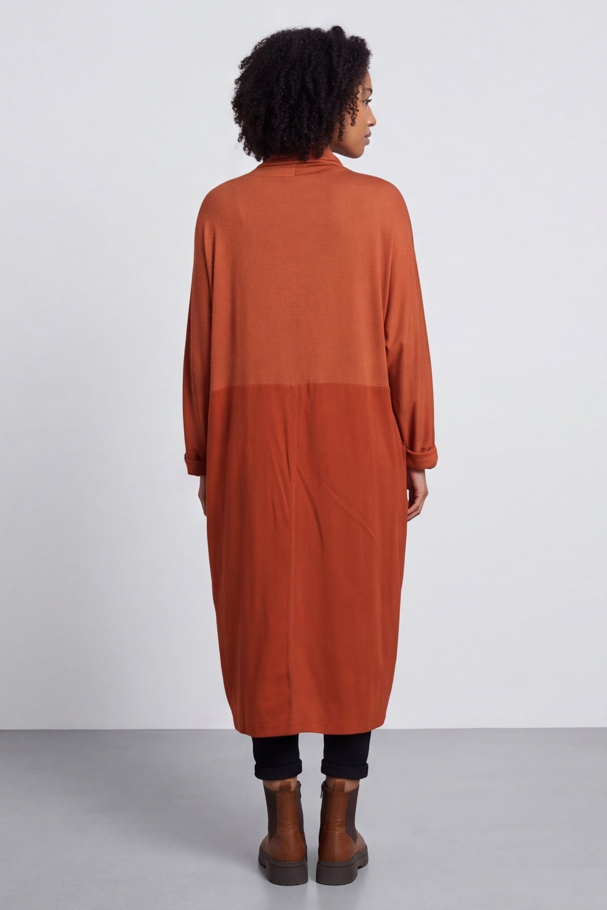 Libby Cowl Neck Cotton Dress Burnt Orange – image 5 of 6